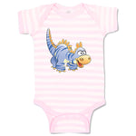 Baby Clothes Dinosaur Blue Facing Right Dinosaurs Dino Trex Baby Bodysuits
