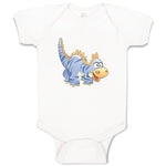 Baby Clothes Dinosaur Blue Facing Right Dinosaurs Dino Trex Baby Bodysuits