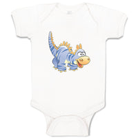 Baby Clothes Dinosaur Blue Facing Right Dinosaurs Dino Trex Baby Bodysuits