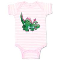 Baby Clothes Dinosaur Green Facing Right Dinosaurs Dino Trex Baby Bodysuits