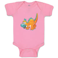 Baby Clothes Dinosaur Yellow Facing Left Dinosaurs Dino Trex Baby Bodysuits