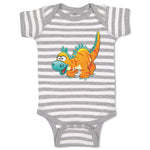 Baby Clothes Dinosaur Yellow Facing Left Dinosaurs Dino Trex Baby Bodysuits