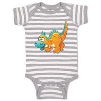 Baby Clothes Dinosaur Yellow Facing Left Dinosaurs Dino Trex Baby Bodysuits