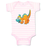 Baby Clothes Dinosaur Yellow Facing Left Dinosaurs Dino Trex Baby Bodysuits