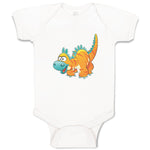 Baby Clothes Dinosaur Yellow Facing Left Dinosaurs Dino Trex Baby Bodysuits