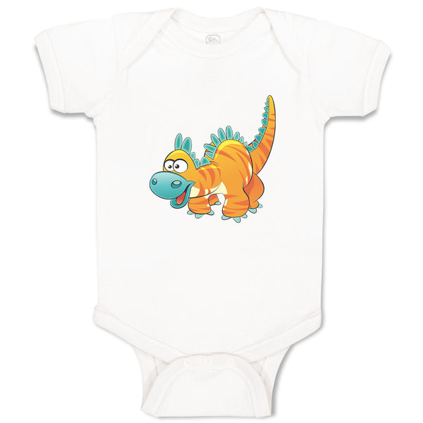 Baby Clothes Dinosaur Yellow Facing Left Dinosaurs Dino Trex Baby Bodysuits