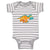 Baby Clothes Dinosaur Yellow Facing Right Dinosaurs Dino Trex Baby Bodysuits