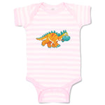 Baby Clothes Dinosaur Yellow Facing Right Dinosaurs Dino Trex Baby Bodysuits