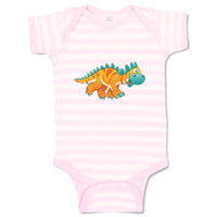 Baby Clothes Dinosaur Yellow Facing Right Dinosaurs Dino Trex Baby Bodysuits