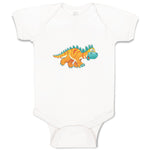 Baby Clothes Dinosaur Yellow Facing Right Dinosaurs Dino Trex Baby Bodysuits