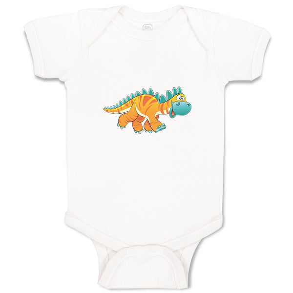 Baby Clothes Dinosaur Yellow Facing Right Dinosaurs Dino Trex Baby Bodysuits
