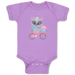 Baby Clothes Raccoon Bike Funny Humor Baby Bodysuits Boy & Girl Cotton
