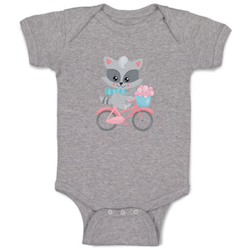 Baby Clothes Raccoon Bike Funny Humor Baby Bodysuits Boy & Girl Cotton