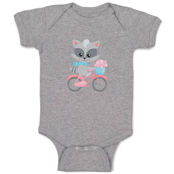 Baby Clothes Raccoon Bike Funny Humor Baby Bodysuits Boy & Girl Cotton
