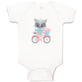 Baby Clothes Raccoon Bike Funny Humor Baby Bodysuits Boy & Girl Cotton