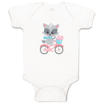 Baby Clothes Raccoon Bike Funny Humor Baby Bodysuits Boy & Girl Cotton