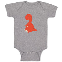 Baby Clothes Dino Red Dinosaurs Dino Trex Baby Bodysuits Boy & Girl Cotton