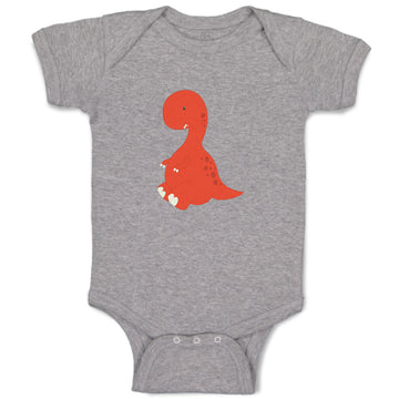 Baby Clothes Dino Red Dinosaurs Dino Trex Baby Bodysuits Boy & Girl Cotton