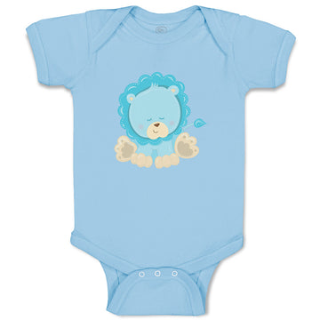 Baby Clothes Baby Lion Blue Safari Baby Bodysuits Boy & Girl Cotton