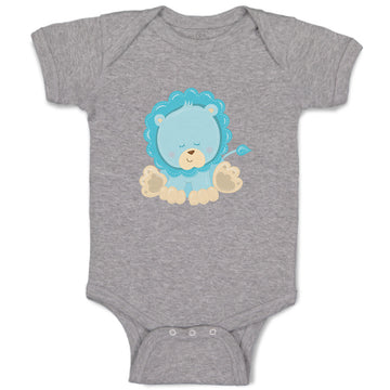 Baby Clothes Baby Lion Blue Safari Baby Bodysuits Boy & Girl Cotton