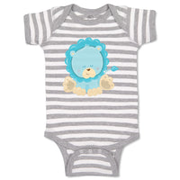 Baby Clothes Baby Lion Blue Safari Baby Bodysuits Boy & Girl Cotton