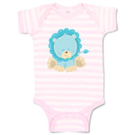 Baby Clothes Baby Lion Blue Safari Baby Bodysuits Boy & Girl Cotton