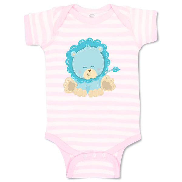 Baby Clothes Baby Lion Blue Safari Baby Bodysuits Boy & Girl Cotton