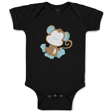 Baby Clothes Baby Monkey Blue Safari Baby Bodysuits Boy & Girl Cotton