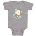 Baby Clothes Baby Monkey Blue Safari Baby Bodysuits Boy & Girl Cotton