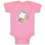 Baby Clothes Baby Monkey Blue Safari Baby Bodysuits Boy & Girl Cotton
