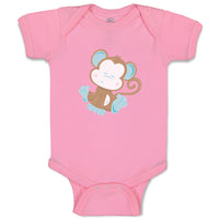 Baby Clothes Baby Monkey Blue Safari Baby Bodysuits Boy & Girl Cotton