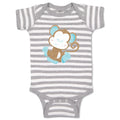 Baby Clothes Baby Monkey Blue Safari Baby Bodysuits Boy & Girl Cotton
