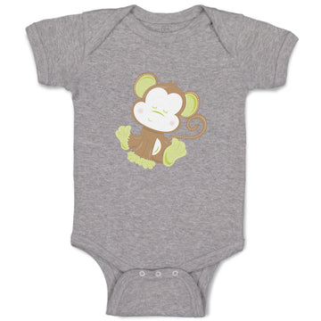 Baby Clothes Baby Monkey Green Safari Baby Bodysuits Boy & Girl Cotton