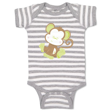 Baby Clothes Baby Monkey Green Safari Baby Bodysuits Boy & Girl Cotton