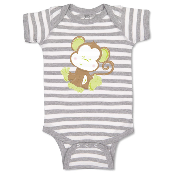 Baby Clothes Baby Monkey Green Safari Baby Bodysuits Boy & Girl Cotton
