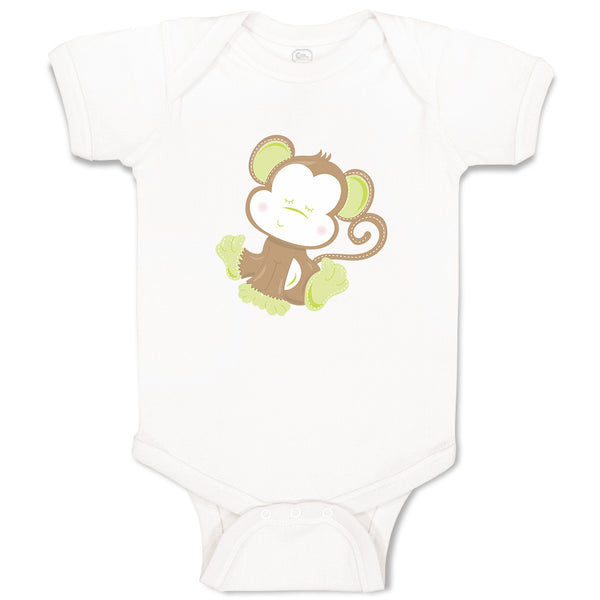 Baby Clothes Baby Monkey Green Safari Baby Bodysuits Boy & Girl Cotton