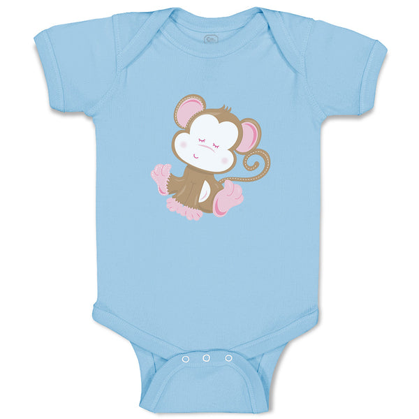 Baby Clothes Baby Monkey Pink Safari Baby Bodysuits Boy & Girl Cotton