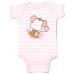 Baby Clothes Baby Monkey Pink Safari Baby Bodysuits Boy & Girl Cotton