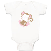 Baby Clothes Baby Monkey Pink Safari Baby Bodysuits Boy & Girl Cotton