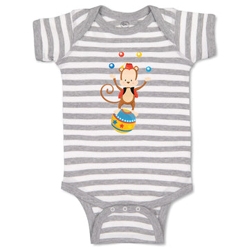 Baby Clothes Monkey Juggler Ball Zoo Funny Baby Bodysuits Boy & Girl Cotton