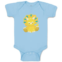Baby Clothes Baby Dino Blue Yellow Dinosaurs Dino Trex Baby Bodysuits Cotton