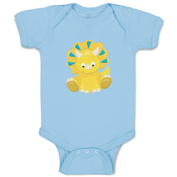 Baby Clothes Baby Dino Blue Yellow Dinosaurs Dino Trex Baby Bodysuits Cotton