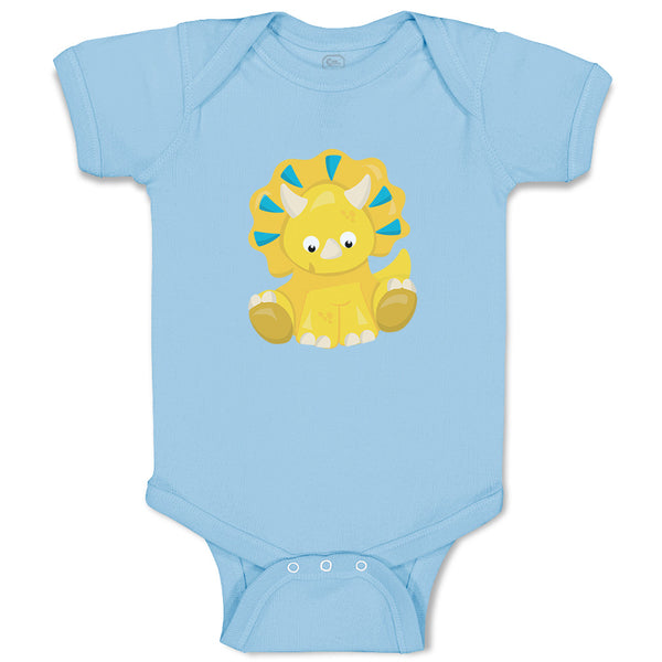Baby Clothes Baby Dino Blue Yellow Dinosaurs Dino Trex Baby Bodysuits Cotton