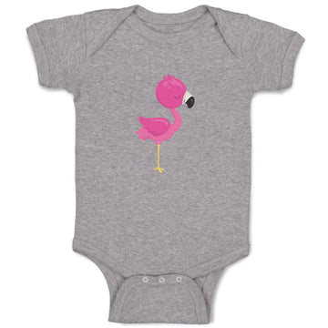 Baby Clothes Dark Pink Flamingo 3 Beach Baby Bodysuits Boy & Girl Cotton