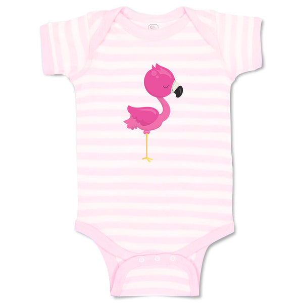 Baby Clothes Dark Pink Flamingo 3 Beach Baby Bodysuits Boy & Girl Cotton