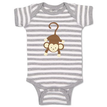 Baby Clothes Monkey Hangs Safari Baby Bodysuits Boy & Girl Cotton