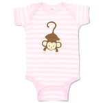 Baby Clothes Monkey Hangs Safari Baby Bodysuits Boy & Girl Cotton