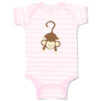 Baby Clothes Monkey Hangs Safari Baby Bodysuits Boy & Girl Cotton