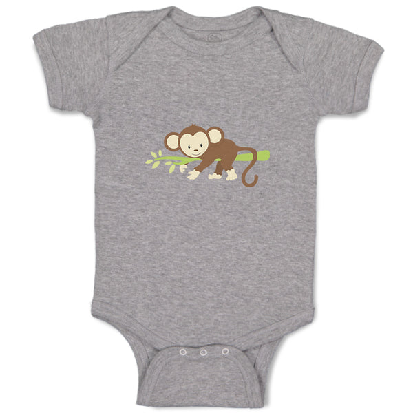 Baby Clothes Monkey Palm Leaf Safari Baby Bodysuits Boy & Girl Cotton