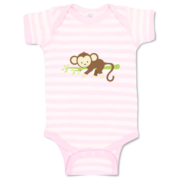 Baby Clothes Monkey Palm Leaf Safari Baby Bodysuits Boy & Girl Cotton